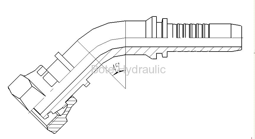 Metric 24 Cone O-ring Seal L.T. 45 Elbow Fitting