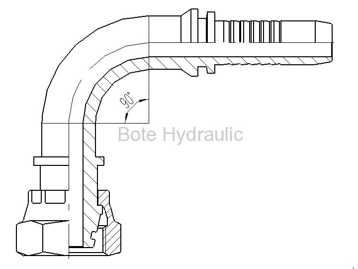 Metric 24 Cone O-ring Seal L.T. 90 Elbow Fitting