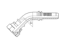 Metric 24 Cone O-ring Seal H.T. 45 Elbow Fitting