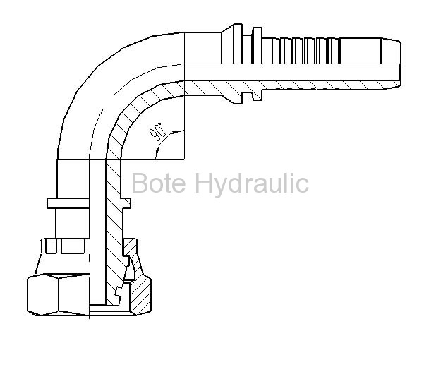 Metric 24 Cone O-ring Seal H.T. 90 Elbow Fitting