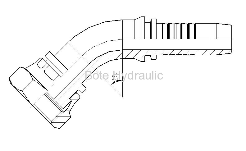 Metric Flat Seal 45 Elbow Fitting