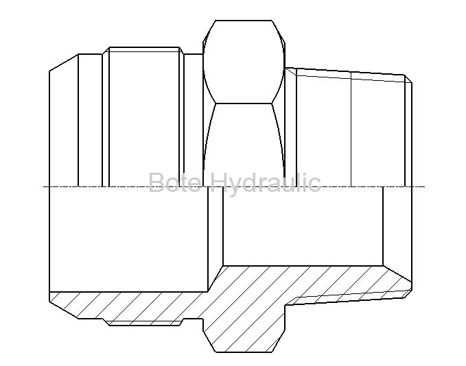 JIS Metric 60 Cone Seal & BSPT Straight Adapter