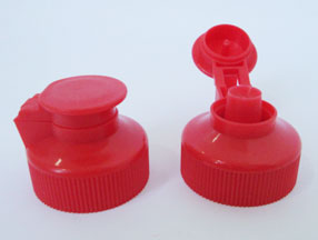 Red plastic bottle cap