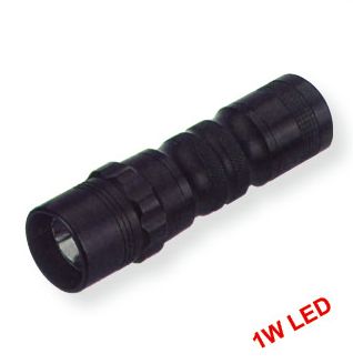 1w LED black torch