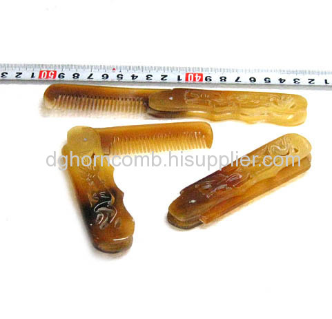 Folding Yellow Cattle Horn Comb