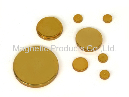 Gold Plated Neodymium Disc Magnet