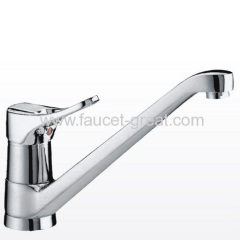 brass deck-mounted kitchen faucet