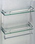 bathroom glass double shelf