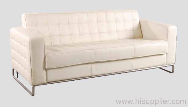 Sofa with leather strip