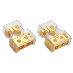 (0GA x 1 + 4GA x 1) In + 8GA x 2 out - Car Battery Terminals | Gold