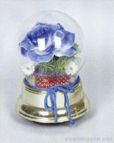 Glass Cover With Flower Gift