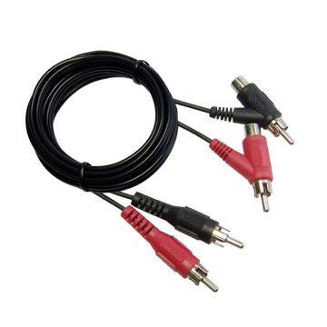 2RCA Plugs to 2RCA Piggybacks