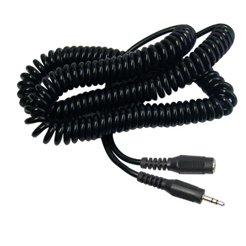 3.5mm Stereo Plug to 3.5mm Stereo Jack Coil Cable