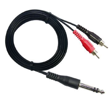 6.35mm Stereo Plug to 2RCA Plugs