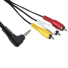 3.5mm ( 4 poles) Plug(Right Angled) to 3RCA Plugs