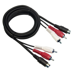 2RCA + MD4P Plugs to 2RCA + MD4P Plugs