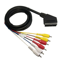 Scart Plug to 6RCA Plugs