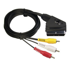Scart Plug to 3RCA Plugs With Switch