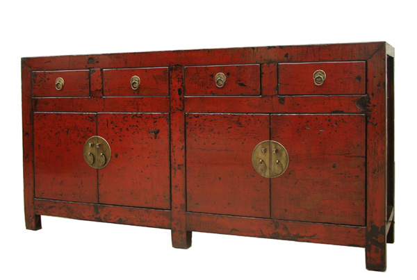 red sideboard