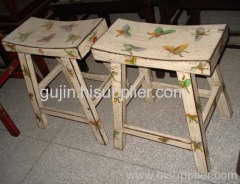 China furniture-Antique painted stool