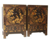 antiques chinese small black gilt cabinet