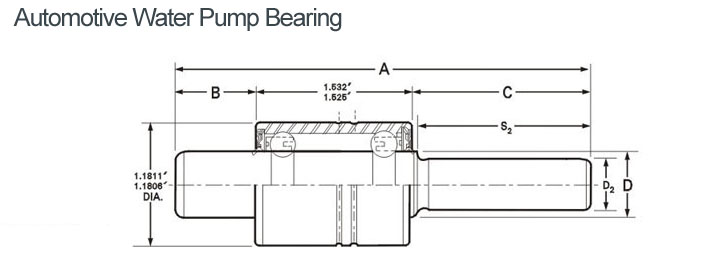 Automotive Water Pump Bearing WIB1630990S