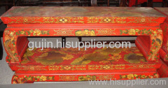 Tibetan painted bench