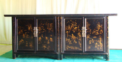 black lacquer gilt sideboard