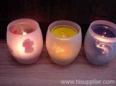 Frosted Glass Candle Holder