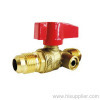 CSA 1/2 psig Approved Flare / Flare BrassGas Ball Valve With 1/8NPT Side Tap Aluminum Lever Handle