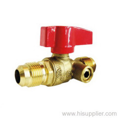 CSA approved Flare brass gas ball valve with Side tap