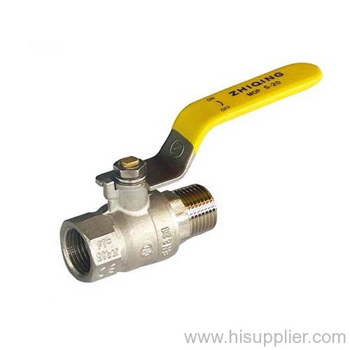 brass gas ball valve yellow lever handle