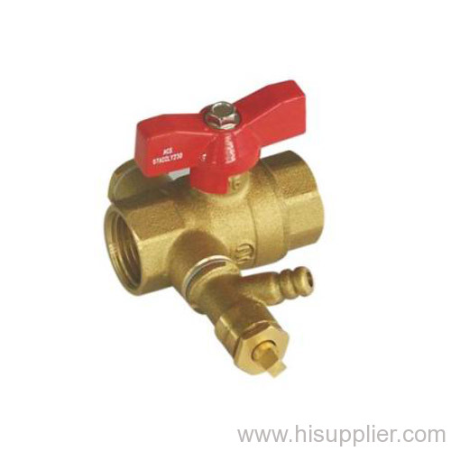 acs approved brass water valve with drian cock