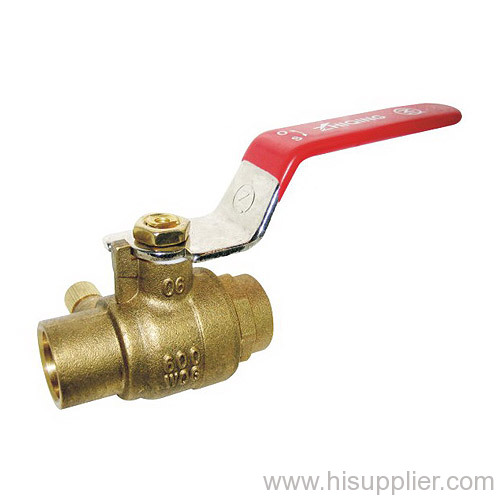 F/F Brass Ball Valve With Side Tap 600WOG