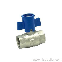 F/F Brass Ball Valve Special Lockable Handle Nickel coated