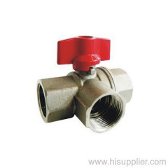 3/4'' Brass Three Way Ball Valve Ni Plating 2.0Mpa