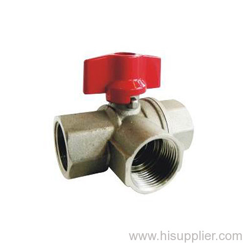 3/4'' Brass Three Way Ball Valve Ni Plating 2.0Mpa