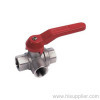 1/4''; F/F Brass Three Way Ball Valve Ni Plating 1.6Mpa