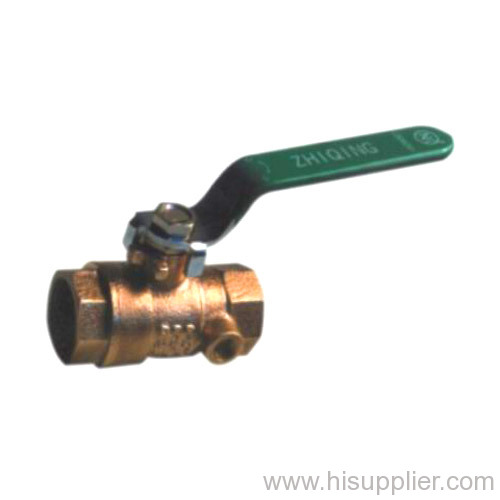 Bronze ball valve with drain