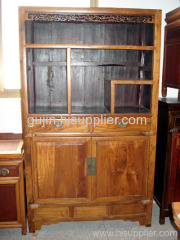 asia old wood bookshelf cabinet