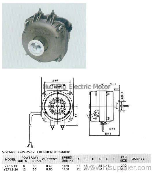 801 series shaded pole motor China sp motor