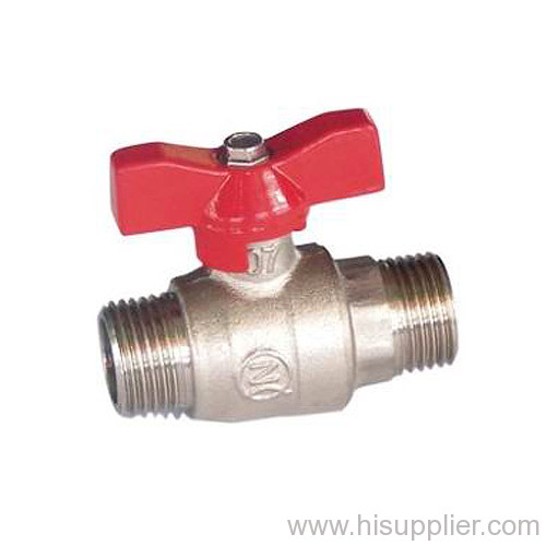 1/4''-1'' M/M Brass Ball valve With AL T Handle Ni Plating PN25