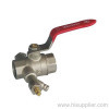 1/2''-2'' F/F Brass Ball Valve With Drain Cock Ni Plating PN25