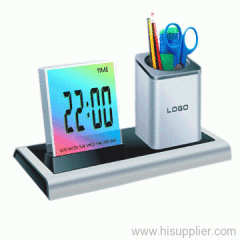 color change clock penholder