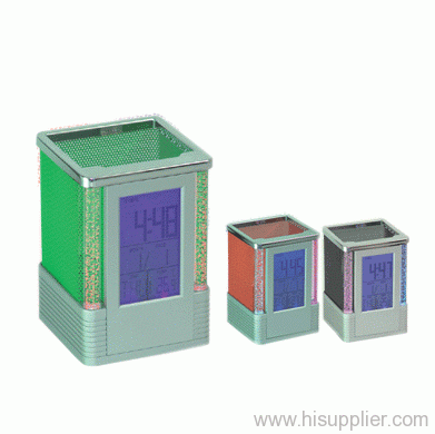 Colorful penholder calendar, colorful clock penholder