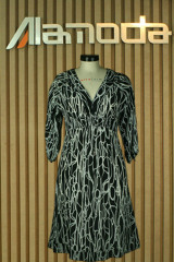 V neck silk dress