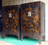 antique chinese black lacquer gilt big cabinet