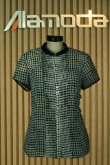 Poly check printed blouse