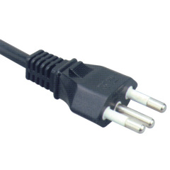 Brazil UC IMNTRO 3pin plug with H05VV-F3G0.75~1.5mm2 power cords