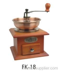 wooden metal coffee grinder
